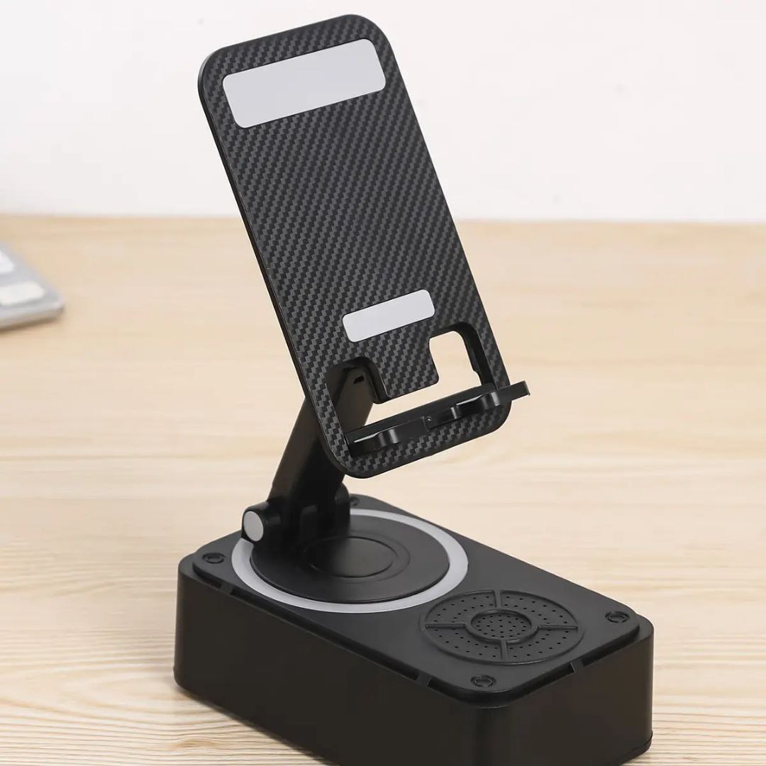 K98 Rotating Foldable Mobile Stand with Bluetooth Speaker