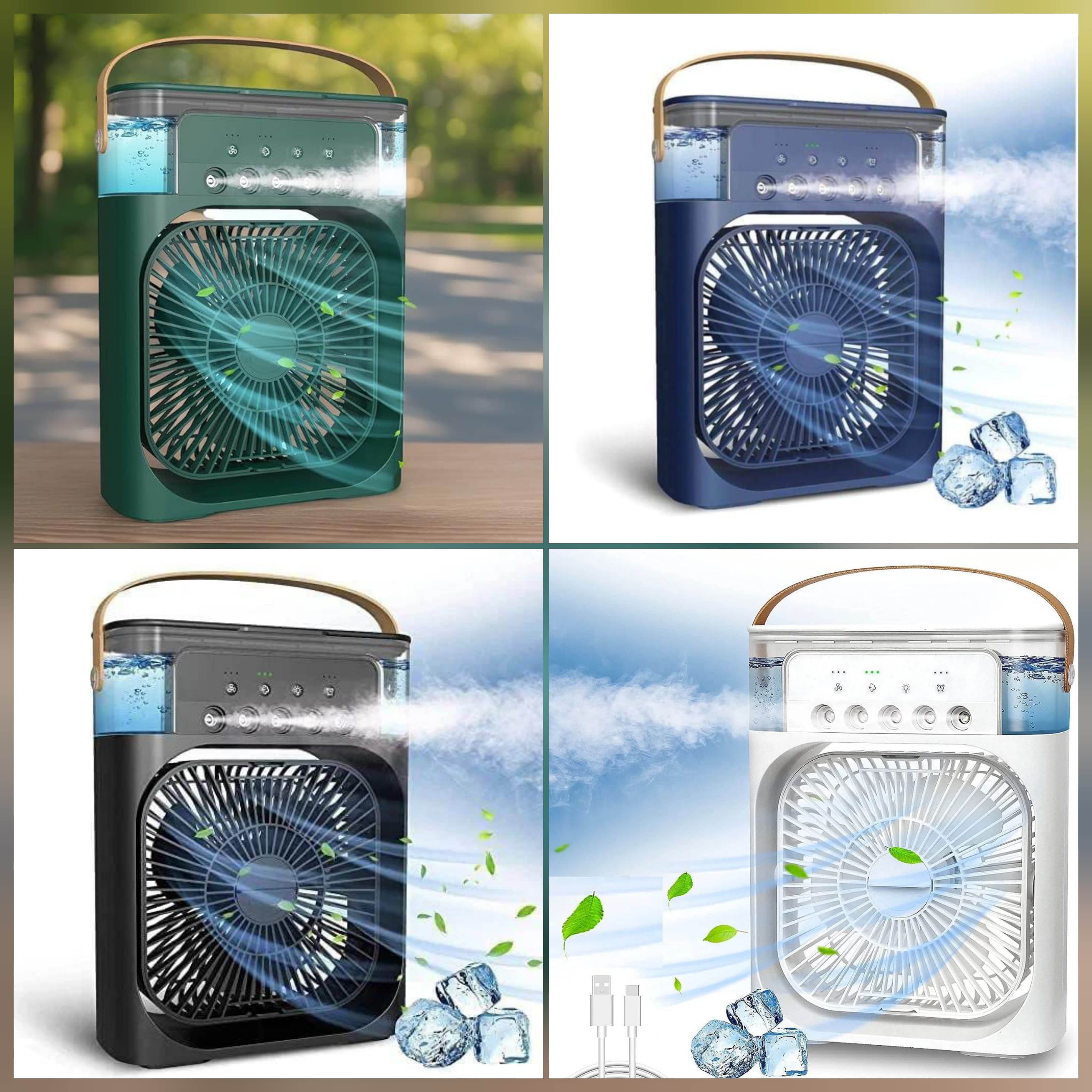 3 in 1 USB Mini Portable Fan Air Cooling fan with colourful led light